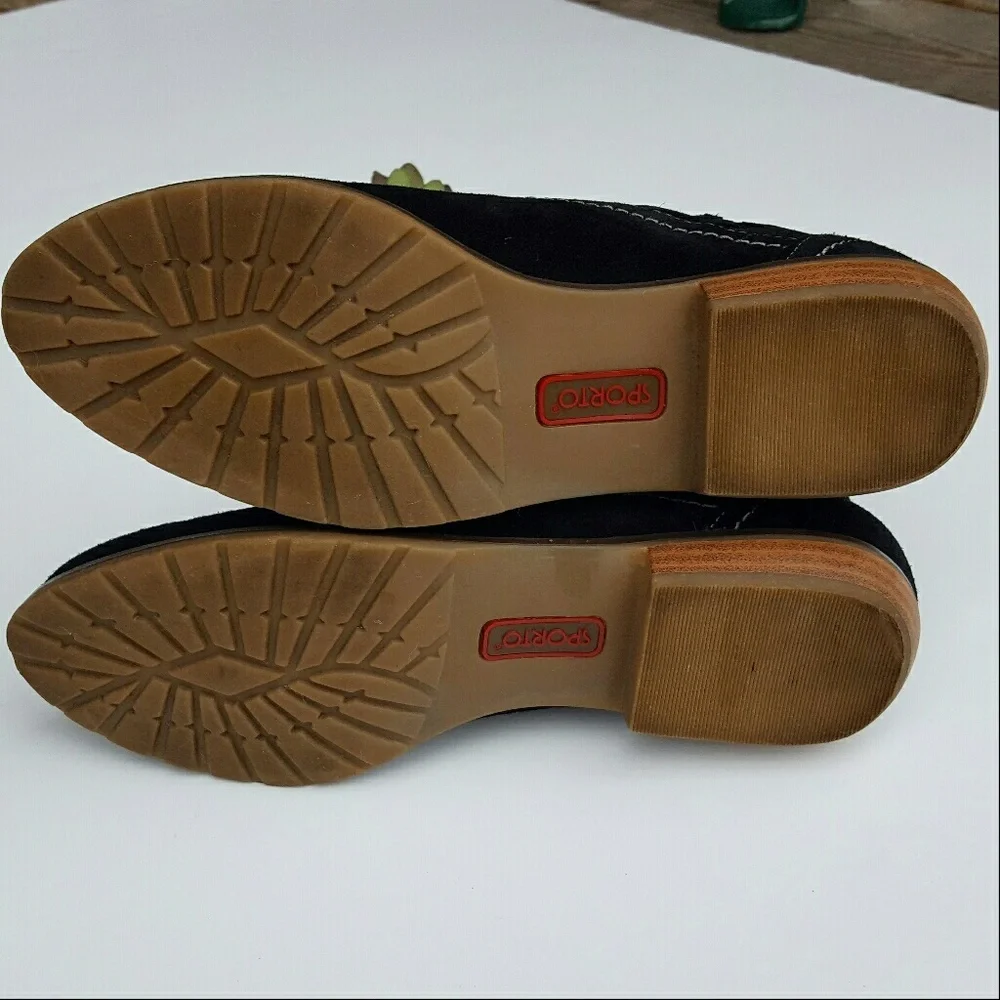 Vintage Sporto Suede Braided Booties in Black